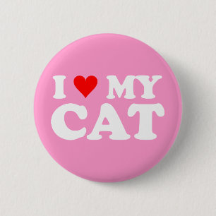Ich Liebe meine Katze Button