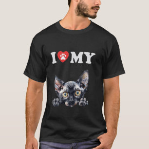 Ich liebe meine Katze Cornish Rex Kitten Lustiger T-Shirt