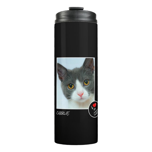 Ich Liebe meine Katze, Custom Foto - Heimtiere lie Thermosbecher (Vorderseite)