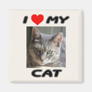 ICH LIEBE MEINE KATZE - FÜGEN SIE IHR EIGENES FOTO MAGNET