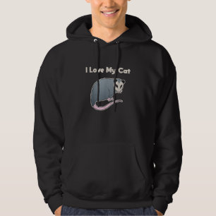 Ich Liebe meine Katze Funny Opossum Hoodie