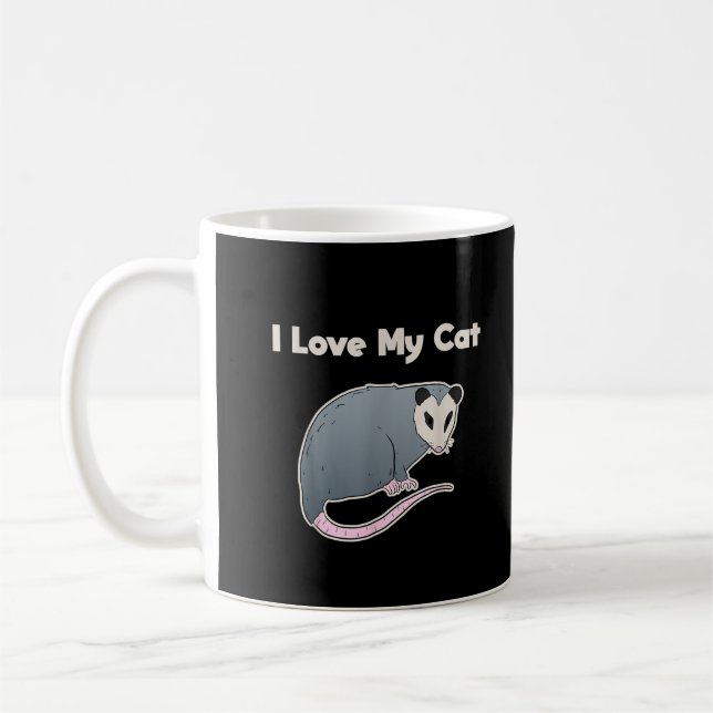Ich Liebe meine Katze Funny Opossum Kaffeetasse (Links)