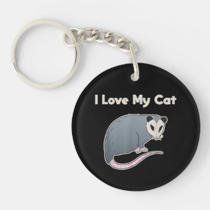 Ich Liebe meine Katze Funny Opossum Schlüsselanhänger