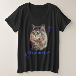 Ich Liebe meine Katze Große Größe T-Shirt