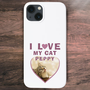 Ich Liebe meine Katze Herzklopfenname Foto Rosa Case-Mate iPhone Hülle