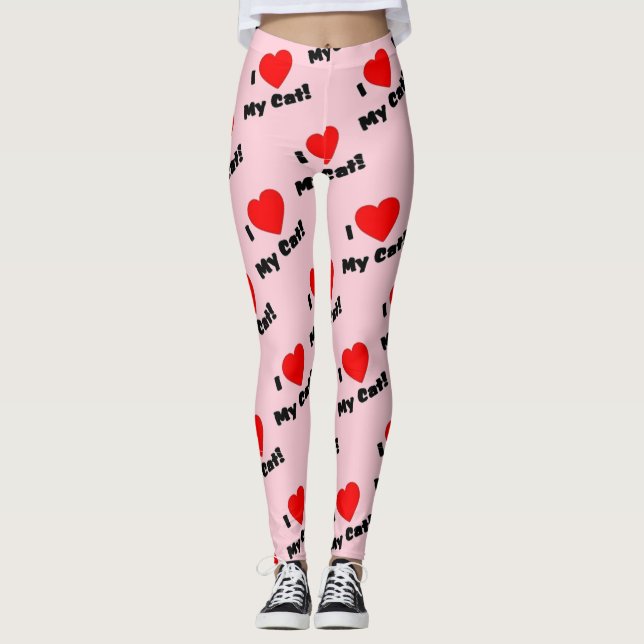 Ich Liebe meine Katze Leggings (Vorderseite)