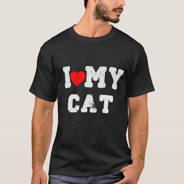 Ich Liebe meine Katze lustig T-Shirt (Vorderseite)