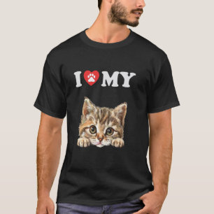 Ich liebe meine Katze Munchkin Kätzchen Lustige Ka T-Shirt