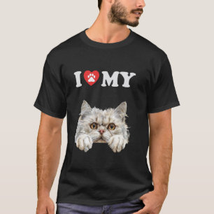 Ich liebe meine Katze Perser Kätzchen Lustige Katz T-Shirt