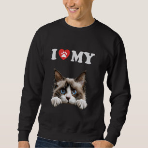 Ich Liebe meine Katze Schneeschuh Kitten Funny Cat Sweatshirt