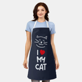 Ich liebe meine Katze Schürze