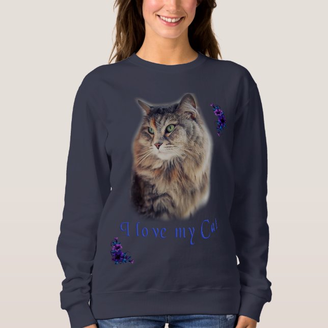 Ich Liebe meine Katze Sweatshirt (Vorderseite)