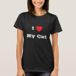 Ich ♥️ Liebe meine Katze T-Shirt<br><div class="desc">Das klassische T-Shirt in Schwarz und Schrift in Weiß und lässige Bekleidung für lustige Modeerklärungen, bedruckt mit dem individuellen Template-Text-Satz I ♥️ Liebe My Cat on Hats, Shirts und Pet Products von TheFabricSeal Print on Demand Shop unter Zazzle.com #ZazzleMade https://www.zazzle.com/store/thefabricseal Komfortable, lässige und lockere Anpassung, unser Schwergewicht dunkle Farbe T...</div>