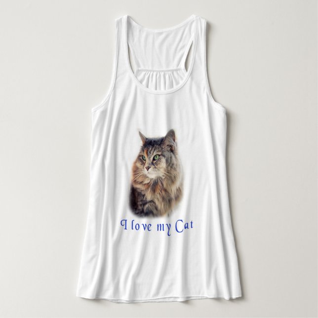 Ich Liebe meine Katze Tank Top (Design Vorderseite)