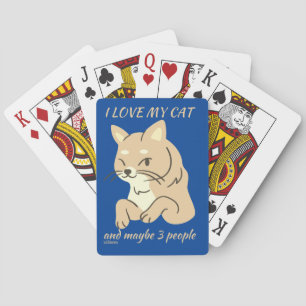 ICH LIEBE MEINE KATZE UND VIELLEICHT 3 PERSONEN ni Spielkarten