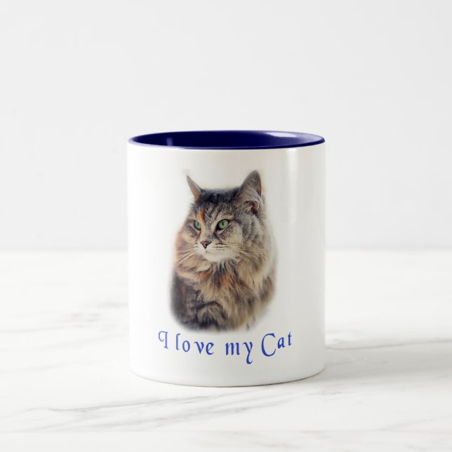 Ich Liebe meine Katze Zweifarbige Tasse (Mittel)