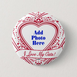 Ich Liebe meine Katzen! Foto Red Hearts Button