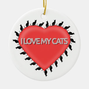 Ich Liebe meine Katzen Keramik Ornament