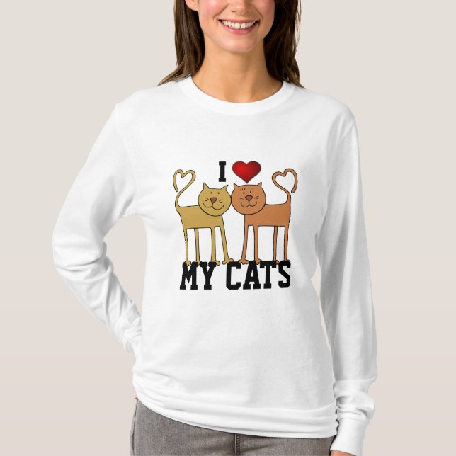 Ich Liebe meine Katzen T-Shirt (Vorderseite)