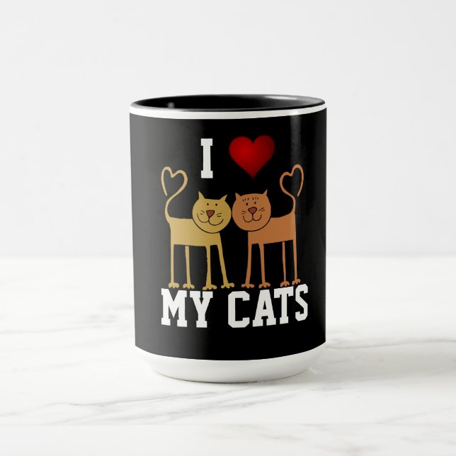 Ich liebe meine Katzen Tasse (Zentrum)