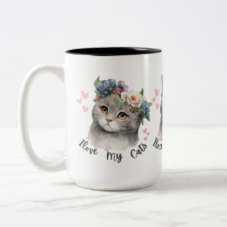 Ich liebe meine Katzen Zweifarbige Tasse