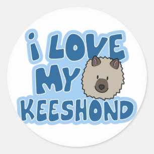 Ich Liebe meine Keeshond-Aufkleber Runder Aufkleber
