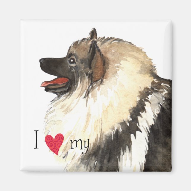 Ich Liebe meine Keeshond Magnet (Vorne)