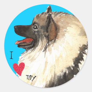 Ich Liebe meine Keeshond Runder Aufkleber