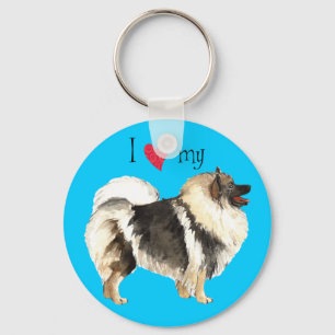 Ich Liebe meine Keeshond Schlüsselanhänger