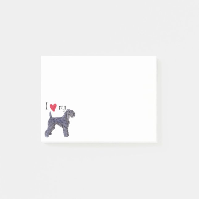 Ich Liebe meine Kerry Blue Terrier Post-it Klebezettel (Vorderseite)