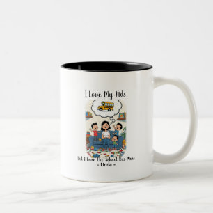 Ich liebe meine Kinder, aber ich liebe den Schulbu Zweifarbige Tasse