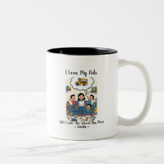 Ich liebe meine Kinder, aber ich liebe den Schulbu Zweifarbige Tasse