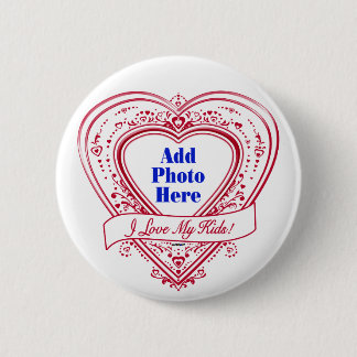 Ich Liebe meine Kinder! Foto Red Hearts Button