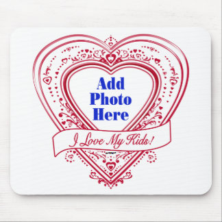 Ich Liebe meine Kinder! Foto Red Hearts Mousepad