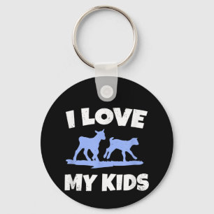 Ich liebe meine Kinder für ein Geschenk von Ziegen Schlüsselanhänger