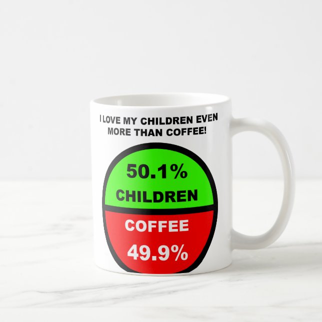 Ich Liebe meine Kinder mehr als Kaffee-Funny Mug Tasse (Rechts)