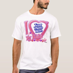 Ich Liebe meine Kinder rosa/lila - Foto T-Shirt