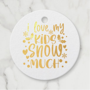 Ich Liebe meine Kinder Schnee viel Weihnachten Fot Geschenkanhänger