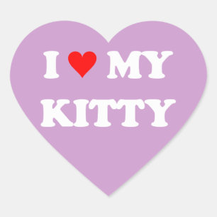 Ich liebe meine Kitty Herz-Aufkleber