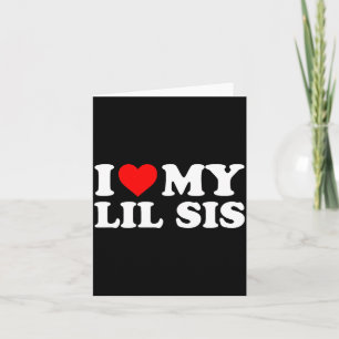 Ich liebe meine kleine Schwester rotes Herz Karte