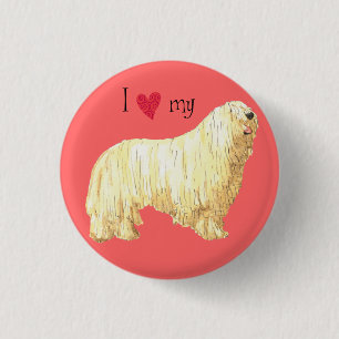 Ich Liebe meine Komondor Button