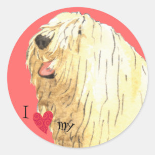 Ich Liebe meine Komondor Runder Aufkleber