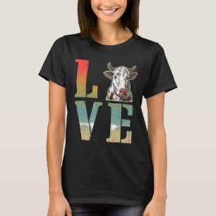 Ich liebe meine Kuhzucht Kuh Welpe Männer Frauen V T-Shirt