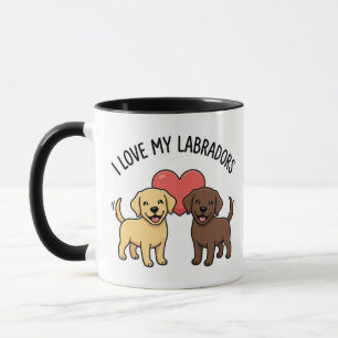 Ich liebe meine Labradors Tasse – Süße Gelbe & Sch