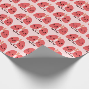 Ich Liebe meine Lunge - Niedlich Lächeln Geschenkpapier