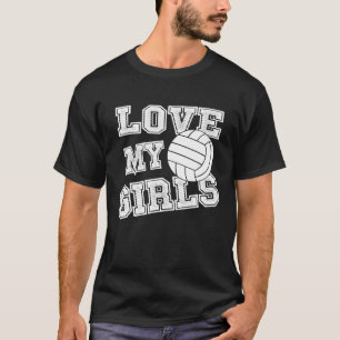 Ich Liebe meine Mädchen Volleyball für Mamas Vater T-Shirt