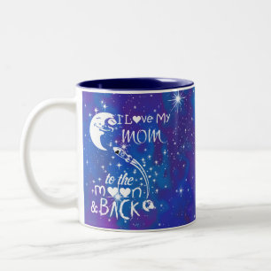 Ich Liebe meine Mama auf den Mond und zurück Zweifarbige Tasse