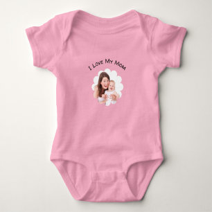 Ich Liebe meine Mama benutzerdefinierten Foto Text Baby Strampler