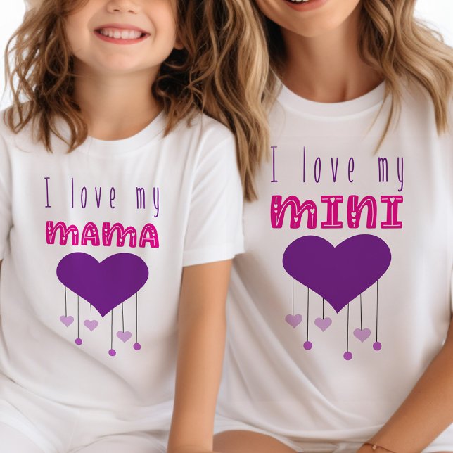Ich Liebe meine Mama Bright Hearts Matching Mama M T-Shirt (Mommy and Me tees with love heart design .. mom and kid shirts sold separately)