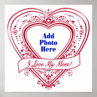 Ich Liebe meine Mama! Foto Red Hearts Poster